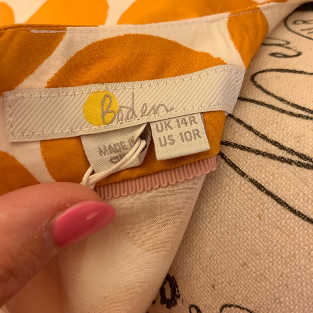 Boden tori midi dress- ivory yellow brand sport - Picture 7 of 8